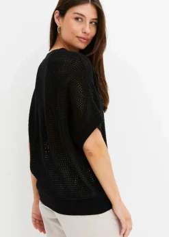 Damen bonprix Pullover & Strickjacken|Strickmode|Oversize-Pullover aus Baumwoll-Mix