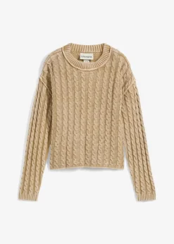 Hot Oversize-Pullover aus reiner Baumwolle Damen Strickmode|Pullover & Strickjacken