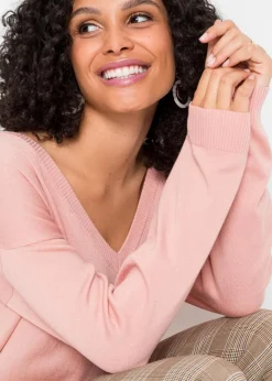 Damen bonprix Pullover & Strickjacken|Bekleidung·Jeans|Oversize-Pullover aus Viskose- mix
