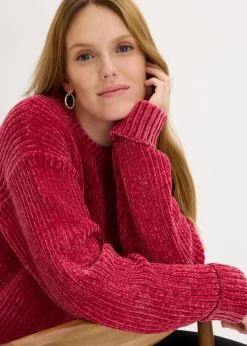 Damen bonprix Strickmode|Nachhaltigere Materialien|Oversize-Pullover aus weichem Chenille