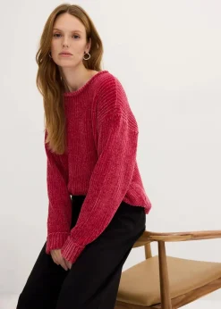 Damen bonprix Strickmode|Nachhaltigere Materialien|Oversize-Pullover aus weichem Chenille