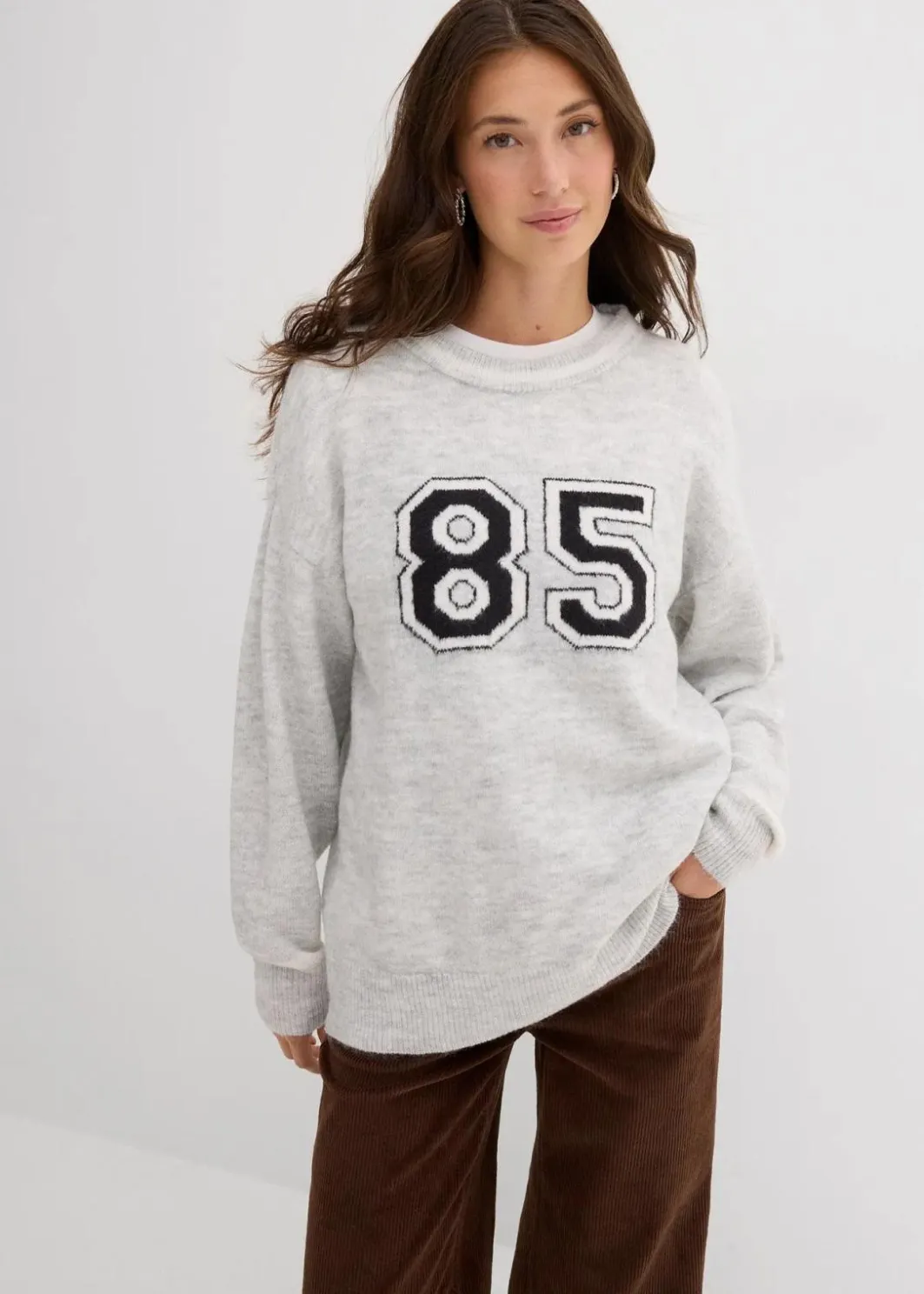 Best Oversize-Pullover mit überschnittener Schulter Damen Strickmode|Pullover & Strickjacken