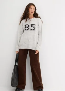 Best Oversize-Pullover mit überschnittener Schulter Damen Strickmode|Pullover & Strickjacken