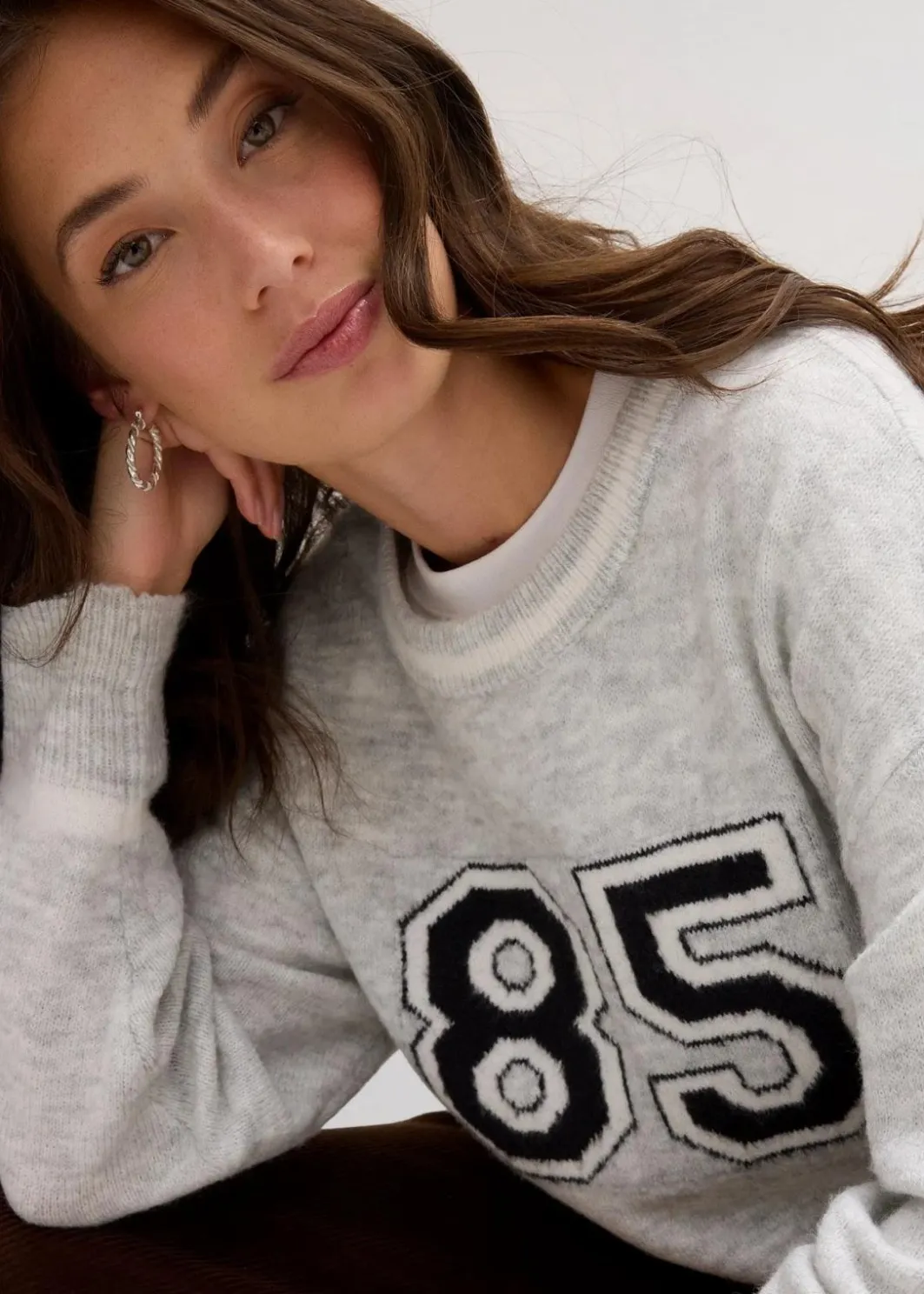 Best Oversize-Pullover mit überschnittener Schulter Damen Strickmode|Pullover & Strickjacken