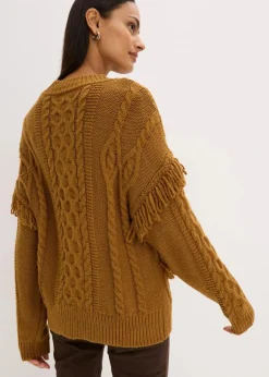 New Oversize-Pullover mit Fransen Damen Bekleidung·Umstandsmode|Bekleidung·Jeans