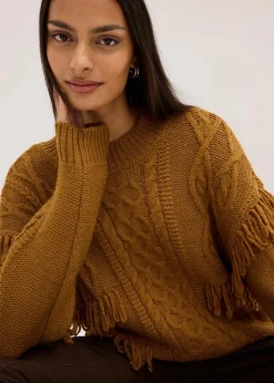 New Oversize-Pullover mit Fransen Damen Bekleidung·Umstandsmode|Bekleidung·Jeans