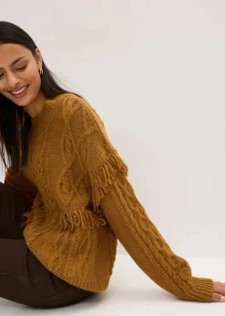 New Oversize-Pullover mit Fransen Damen Bekleidung·Umstandsmode|Bekleidung·Jeans