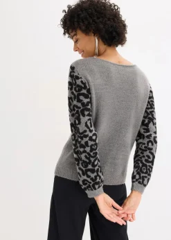 Oversize-Pullover mit Leo-Muster Damen Bekleidung·Umstandsmode|Bekleidung·Jeans