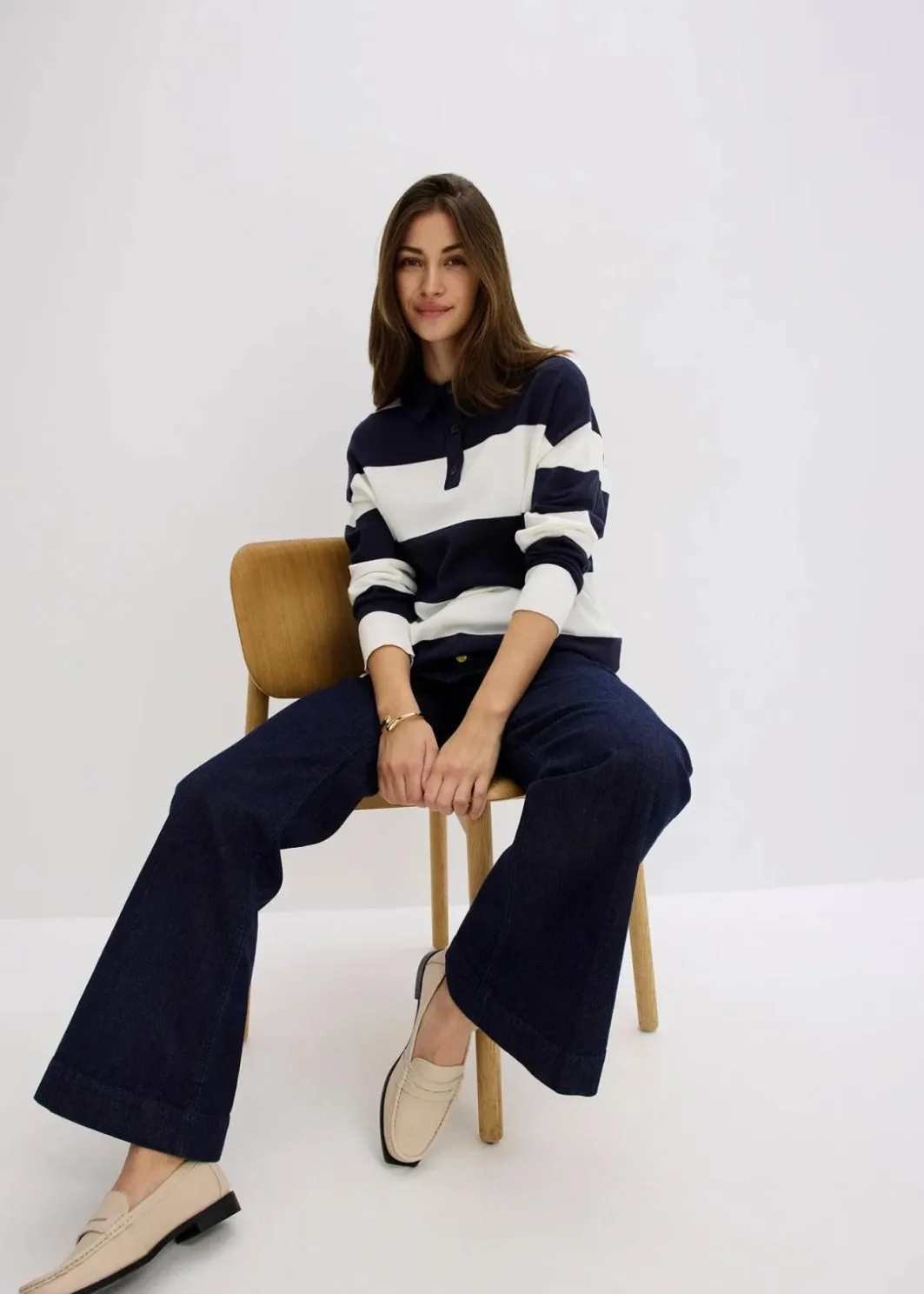 Hot Oversize-Pullover mit Polokragen Damen Strickmode|Pullover & Strickjacken