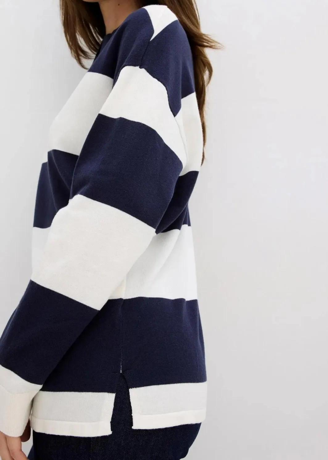 Hot Oversize-Pullover mit Polokragen Damen Strickmode|Pullover & Strickjacken
