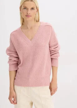 Damen bonprix Bekleidung·Jeans|Pullover & Strickjacken|Oversize-Pullover mit V-Ausschnitt