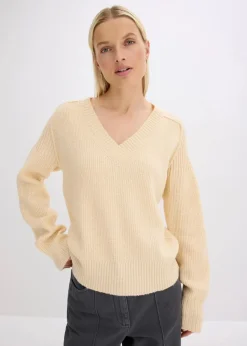 Damen bonprix Bekleidung·Umstandsmode|Strickmode|Oversize-Pullover mit V-Ausschnitt