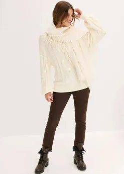 Hot Oversize-Pullover mit Zopfmuster Damen Strickmode|Pullover & Strickjacken