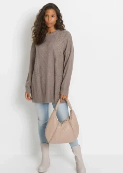 Oversize-Pullover mit Zopfmuster Damen Bekleidung·Umstandsmode|Bekleidung·Jeans