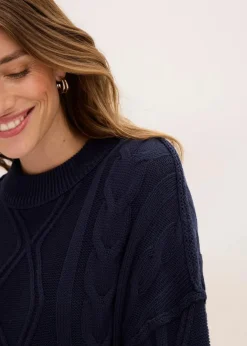 Oversize-Pullover mit Zopfmuster Damen Pullover & Strickjacken|Strickmode