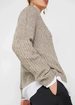 Damen bonprix Bekleidung·Umstandsmode|Strickmode|Oversize-Pullover mit Zopfmuster