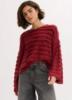Damen bonprix Bekleidung·Umstandsmode|Strickmode|Oversize-Pullover, semi-transparent