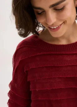 Damen bonprix Bekleidung·Umstandsmode|Strickmode|Oversize-Pullover, semi-transparent