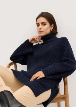 Online Oversize-Rollkragenpullover aus Baumwoll-Mix Damen Bekleidung·Umstandsmode|Strickmode
