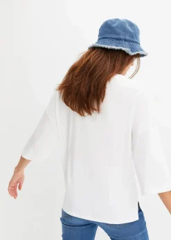 Damen bonprix Nachhaltigere Materialien|Shirts & Tops|Oversize-Shirt aus elastischem Bio-Baumwoll-Mix