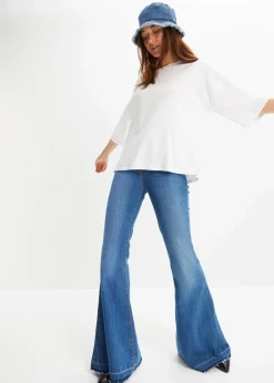 Damen bonprix Nachhaltigere Materialien|Shirts & Tops|Oversize-Shirt aus elastischem Bio-Baumwoll-Mix