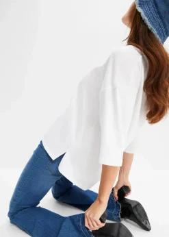 Damen bonprix Nachhaltigere Materialien|Shirts & Tops|Oversize-Shirt aus elastischem Bio-Baumwoll-Mix