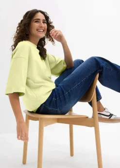 Damen bonprix Nachhaltigere Materialien|Shirts & Tops|Oversize-Shirt aus reiner schwerer Bio-Baumwolle