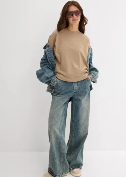 Damen bonprix Shirts & Tops|Nachhaltigere Materialien|Oversize-Shirt aus reiner Bio-Baumwolle