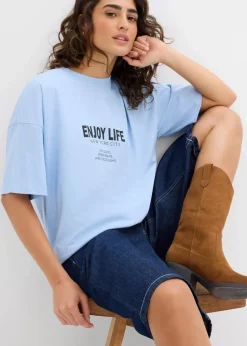 Damen bonprix Shirts & Tops|Nachhaltigere Materialien|Oversize-Shirt aus reiner Bio-Baumwolle