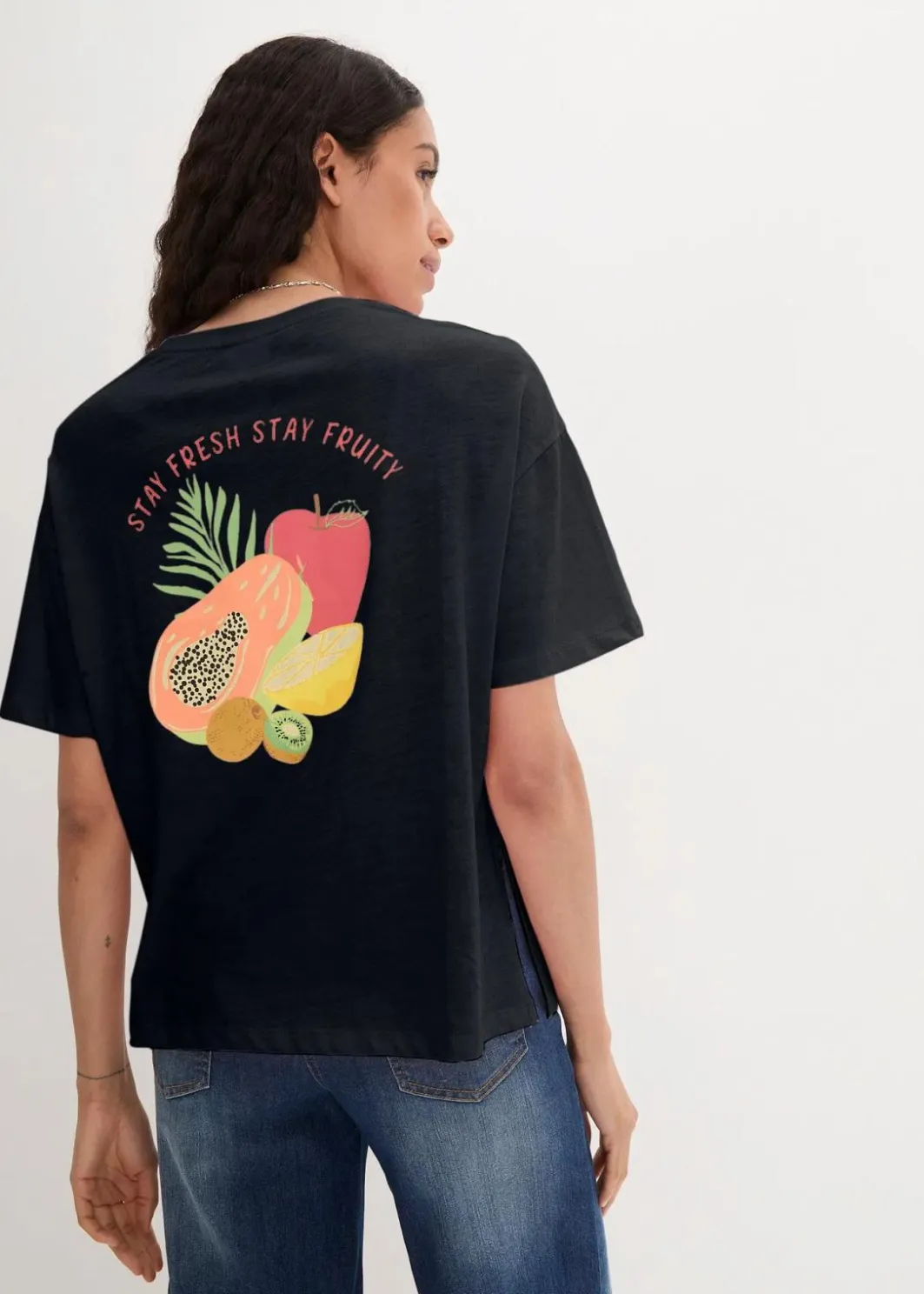 Damen bonprix Bekleidung·Röcke|Basics|Oversize-Shirt mit Druck