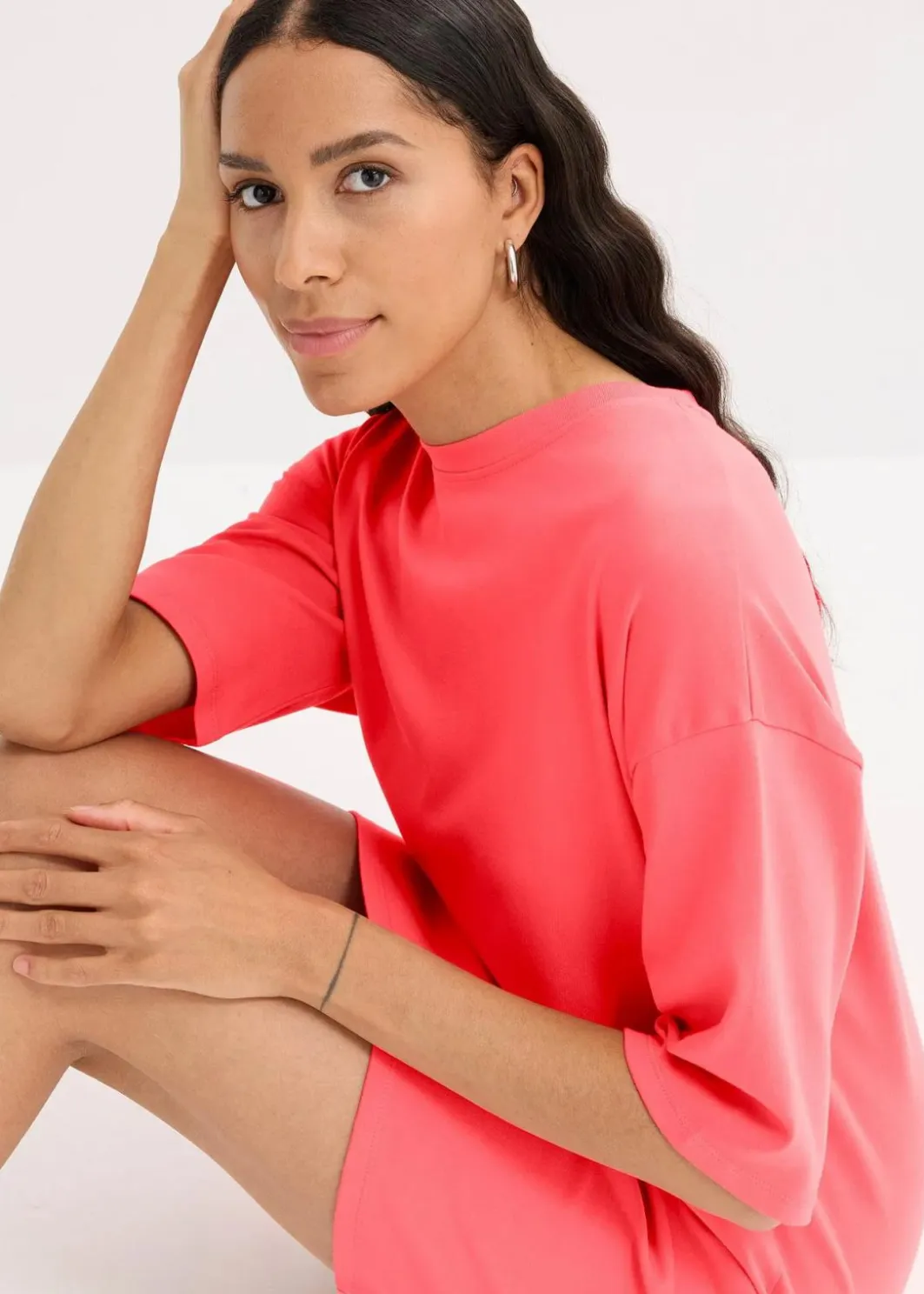 Damen bonprix Bekleidung·Röcke|Bekleidung·Pullover & Strickjacken|Oversize-Shirtkleid aus schwerer Bio-Baumwolle