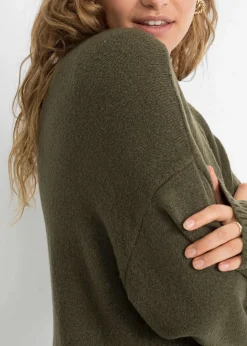 Damen bonprix Bekleidung·Umstandsmode|Bekleidung·Jeans|Oversize-Strickjacke in Midilänge