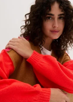 Sale Oversize-Strickjacke mit Color-Blocking Damen Bekleidung·Umstandsmode|Bekleidung·Jeans