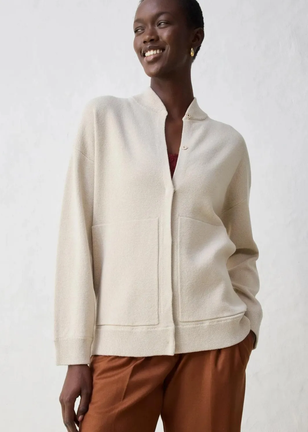 Discount Oversize-Strickjacke mit Merinowolle Damen Bekleidung·Umstandsmode|Strickmode