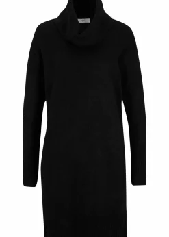 Damen bonprix Kleider|Strickmode|Oversize-Strickkleid mit Rollkragen