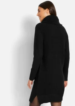 Damen bonprix Kleider|Strickmode|Oversize-Strickkleid mit Rollkragen