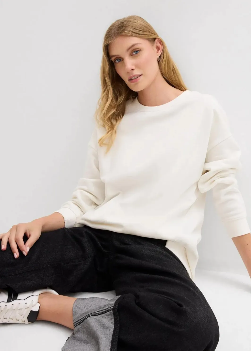 Damen bonprix Sweat|Nachhaltigere Materialien|Oversize-Sweatshirt