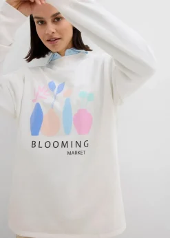 Damen bonprix Bekleidung·Blusen & Tuniken|Sweat|Oversize-Sweatshirt aus Baumwoll-Mix