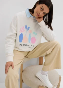 Damen bonprix Bekleidung·Blusen & Tuniken|Sweat|Oversize-Sweatshirt aus Baumwoll-Mix