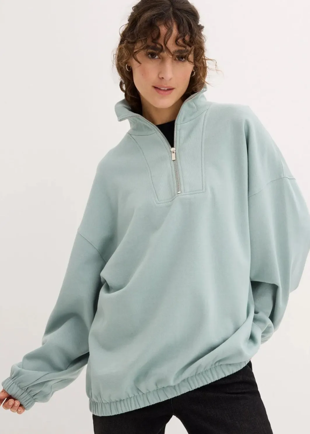 Damen bonprix Sweat|Bekleidung·Blusen & Tuniken|Oversize-Sweatshirt aus Bio-Baumwolle