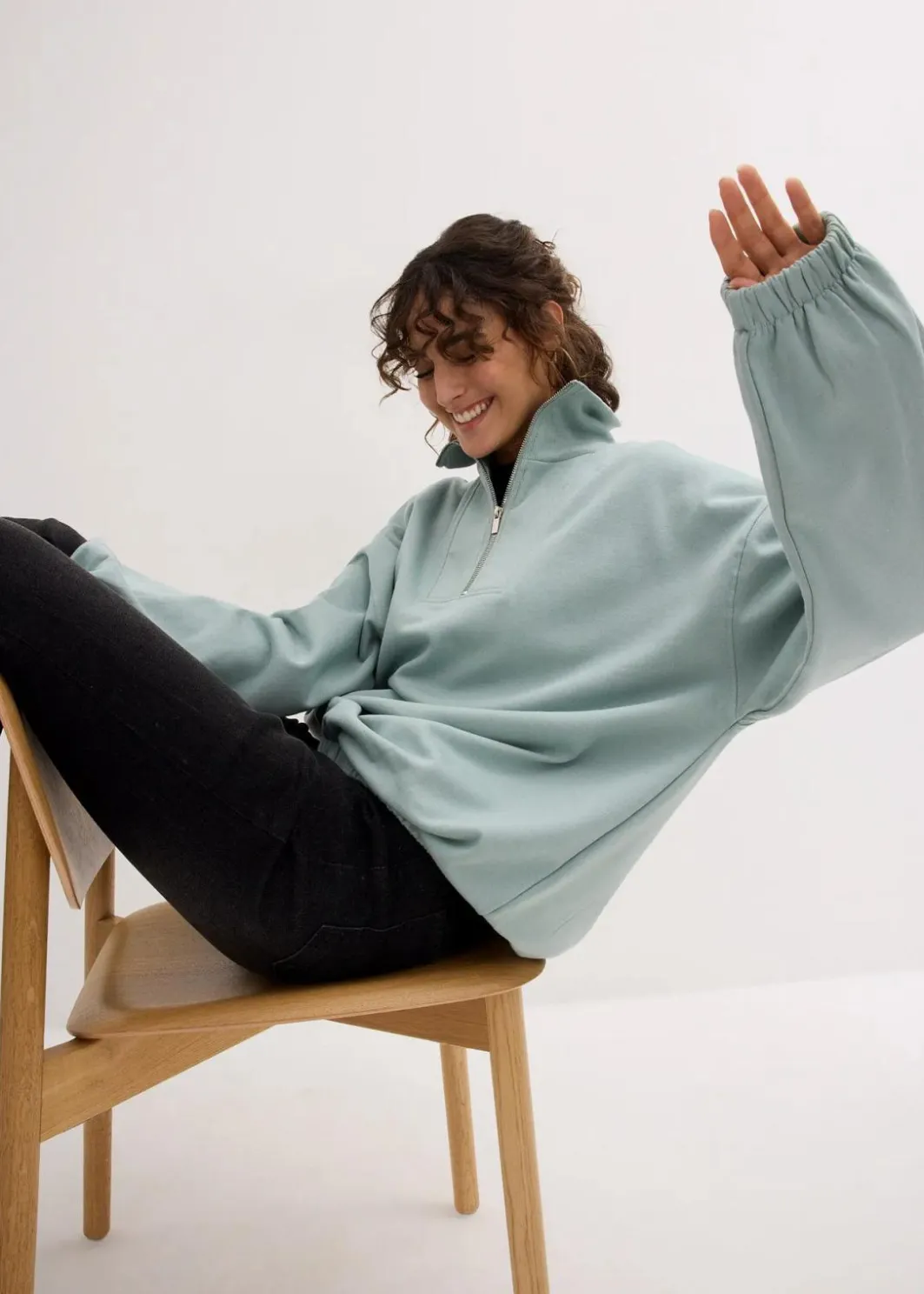 Damen bonprix Sweat|Bekleidung·Blusen & Tuniken|Oversize-Sweatshirt aus Bio-Baumwolle