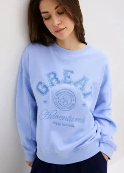 Damen bonprix Sweat|Bekleidung·Blusen & Tuniken|Oversize-Sweatshirt aus reiner Baumwolle