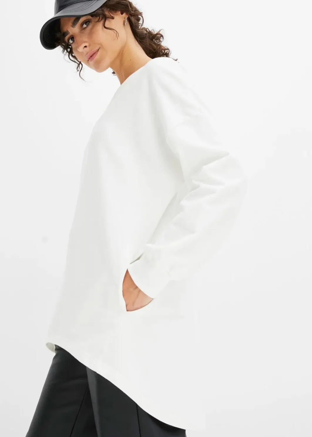 Damen bonprix Bekleidung·Blusen & Tuniken|Sweat|Oversize-Sweatshirt aus reiner Baumwolle