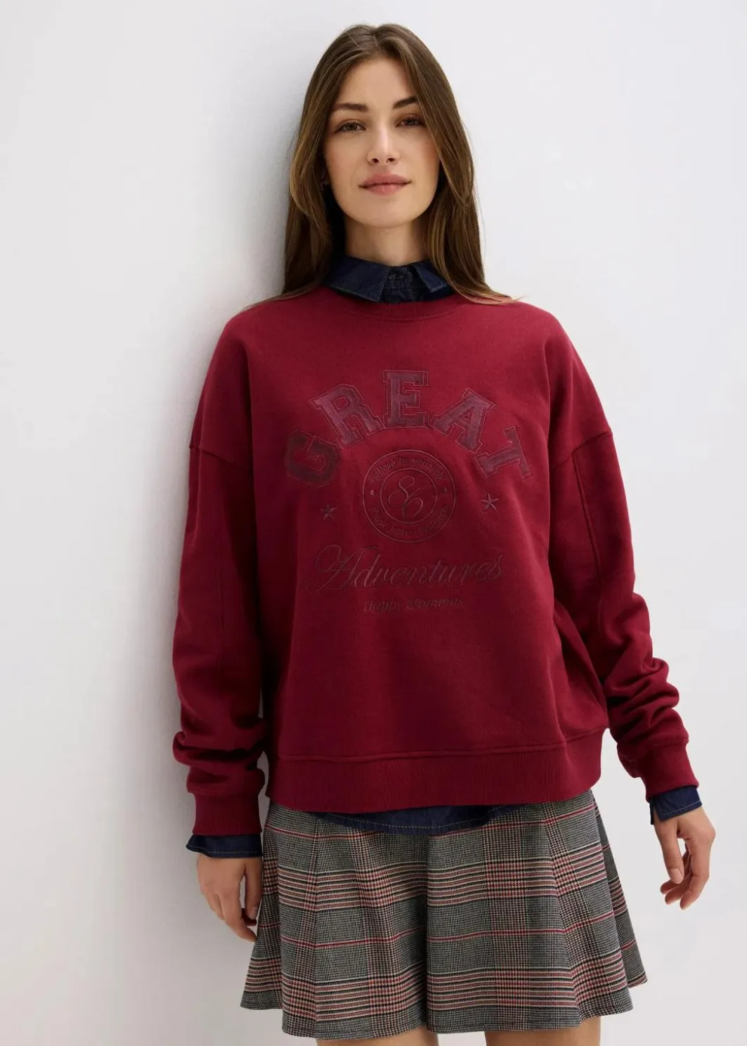 Damen bonprix Bekleidung·Blusen & Tuniken|Sweat|Oversize-Sweatshirt aus reiner Baumwolle