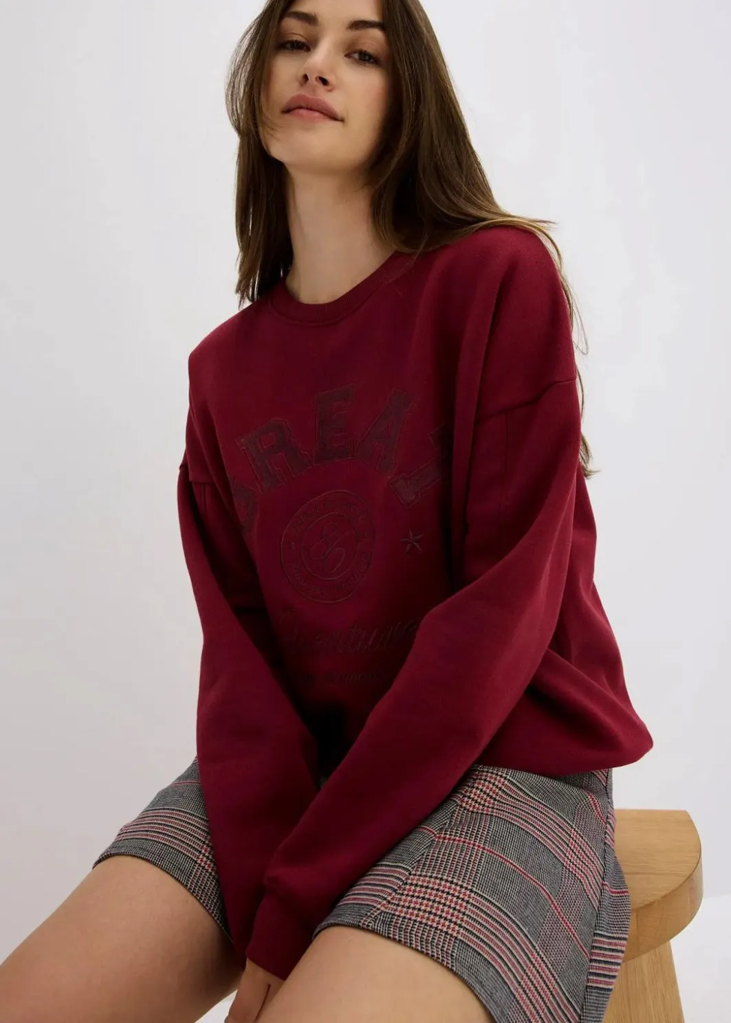 Damen bonprix Bekleidung·Blusen & Tuniken|Sweat|Oversize-Sweatshirt aus reiner Baumwolle