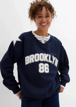 Damen bonprix Bekleidung·Blusen & Tuniken|Sweat|Oversize-Sweatshirt aus weichem Baumwoll-Mix