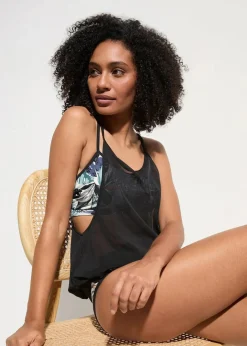Damen bonprix Tankinis|Bademode·Tankinis|Oversize-Tankini mit Bustier-Bikinioberteil (3-tlg.Set)