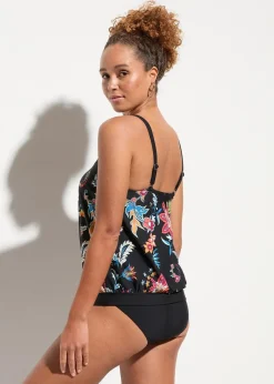 Damen bonprix Nachhaltigere Materialien|Bademode·Tankinis|Oversize-Tankini (2-tlg.Set) mit verstellbaren Trägern