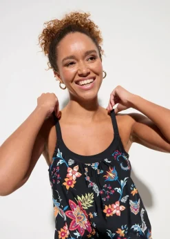 Damen bonprix Nachhaltigere Materialien|Bademode·Tankinis|Oversize-Tankini (2-tlg.Set) mit verstellbaren Trägern