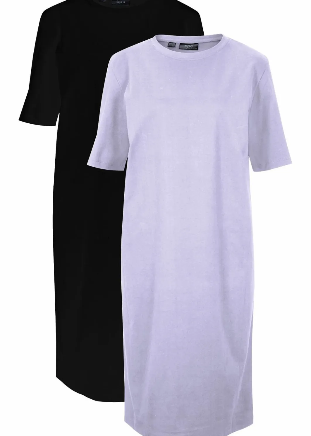 Damen bonprix Kleider|Basics|Oversize-T-Shirtkleid aus reiner Baumwolle (2er Pack)